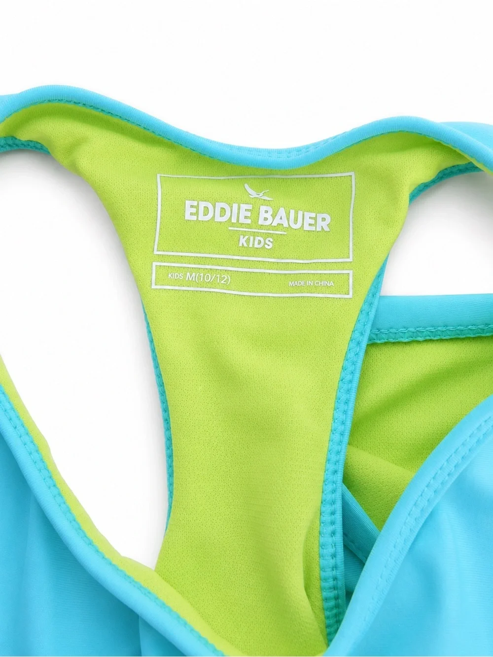 Eddie Bauer Kids 2-Piece Swimsuit Set – Turquoise/Lime Green – Size M (10/12)